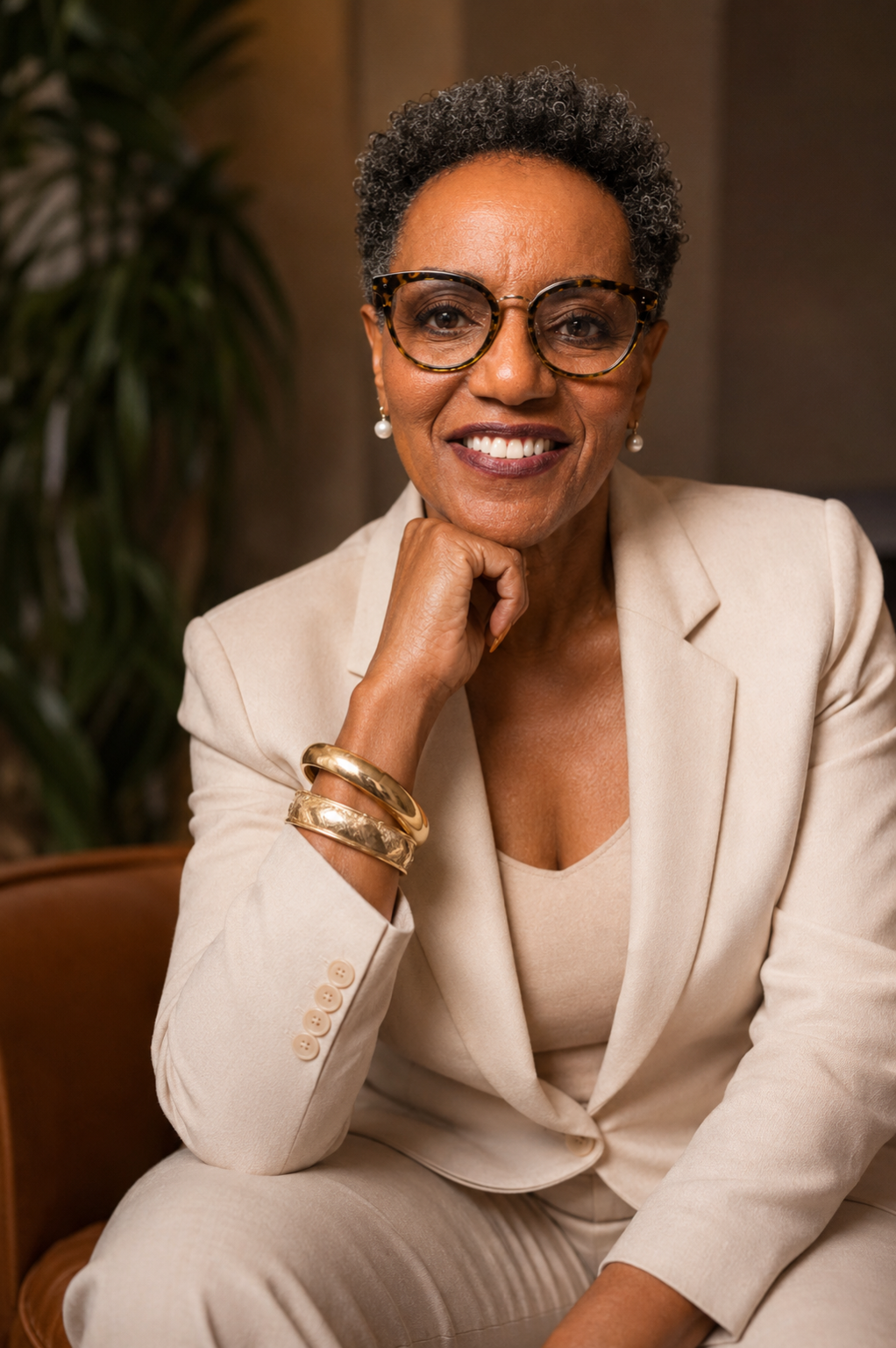 Coach M — warm, confident portrait